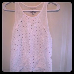 New w/o tags American Eagle large eyelit white top